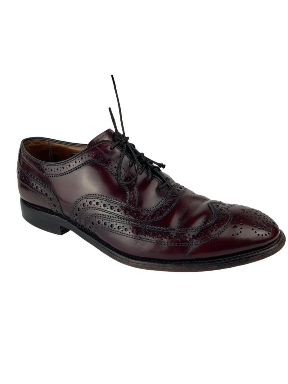 Allen Edmonds Burgundy Leather Wingtip Oxford Dress Shoes 8.5D USA
